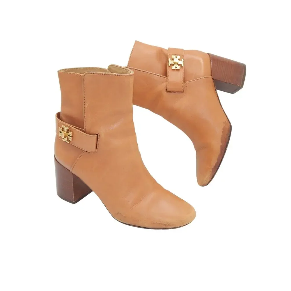 Tory Bruch Kira Tan Leather Boot Size 7.5